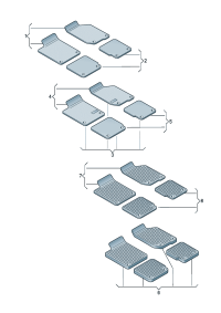 4L0061276PBMNO-1 set mat (textile) (ghost (black))