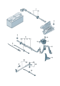 4L0971225E-Wiring harness-battery positiv For vehicle type w/battery For vehicle type w/battery