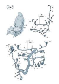 3GD971369-Back table Adjust wire harness