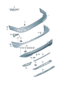 4M0807527LMX3-Cover, bumper (cold ash)