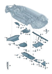 4M0825211J-Finisher, floor Beam assy-lwr