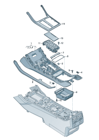 4M8864555ABXR9-Plate, center console finish (ash natural brown)