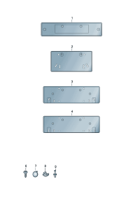 4N0807287B9B9-Bracket, license plate (sateen black)