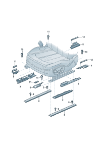 4N18813494PK-Guide rail Cover  For seat: (ghost (black) D-09.07.2018)