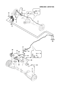 23978257-Hose, fr. brake upper