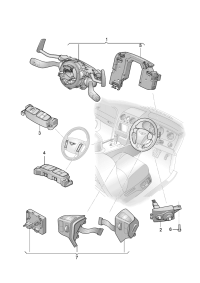 3W0953551C-Switch, for steering column Adjuster