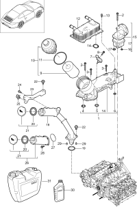 9A110745000-PORSCHE CAYENNE OILCOOLER 2007