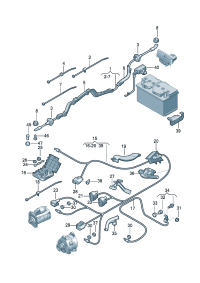 8R0971228AG-Harness, for starter & Three-phase alternator, Band earth wire