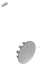 9P1601349BJE1-Shroud-wheel trim Lock, center (black matt)