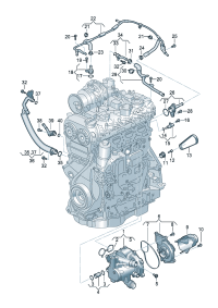 06K121034-Coolant pipe & Coolant hose