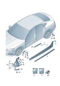 8W8853855B-Garnish assy-s/rail lwr Location for common use: