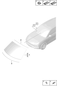 9Y0845011BP-Glass, windshield Glass assy-heat ins