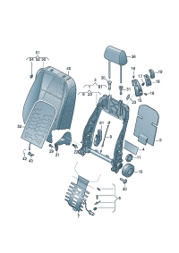 3C0881879H-Lumbar support, strap Adjust the motor