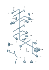 16D971392-Wire, seat channel (Co-pilot position)