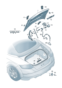 8S7827025B-Cover, rr. hatch Porsche panamera:  D -MJ 2018