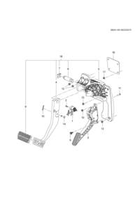 13579089-Sensor, brake pedal position (mark 13579089, 2nd design see 13597423) (there are 6 pins)