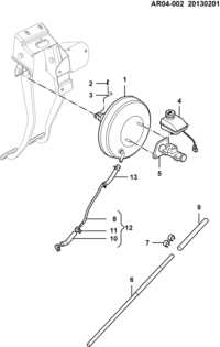 23861871-Set, brake booster
