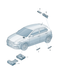 2G0962283-Bracket-antenna For fitting KESSY (contact-and start-up Approved unit)  Apply: