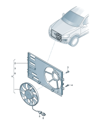 7P0121203H-Radiator, fan & Grommet, fan