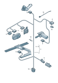 8R0971366K-Wire, seat tray