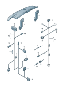 5N0971147A-Harness, Cover, rr. hatch  For belt various Disc antenna models
