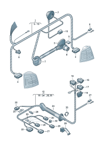 1C0972175AB-Harness, Cover, rr. hatch  Cord, adapter