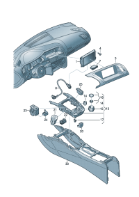 8T0919611L-Multi-media system-MMI- Operating unit with lever