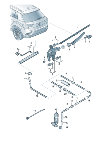2GD955427-Wiper blade For back door lid