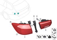 63217372209-REAR LEFT LAMP ON THE WING