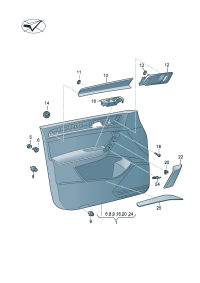 5TD867062ZI4-Trim, for door handle Contains: Interior lighting (light printed pile)