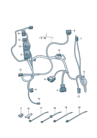 1J0972926-Receptacle, flat contact Connector Sw assy Adjuster assy-seat