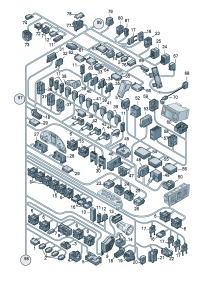 8E1937545B-Bracket, connector Harness, for instrument panel And engine room