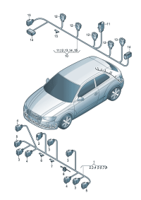 8V0971104E-Harness, bumper