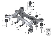 33312283340-Member, rear axle frame