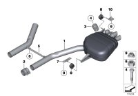 18307629137-Muffler with exhaust door, rh/lh