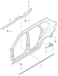 1K0853537AKC8-Protector-sill bright chrome deep black