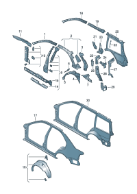 1J5809427C-Panel, quarter inner