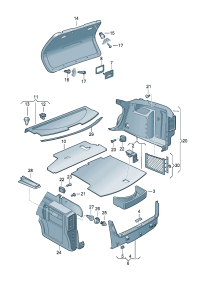 1J5863413BS3P7-Shelf, rear Finisher  For roller blinds The model of the (light beige)