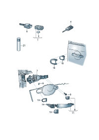 1KD800375F-Cylinder set, for 1 set Handle & ign Sw assy   Confirm when ordering Key number and Pl