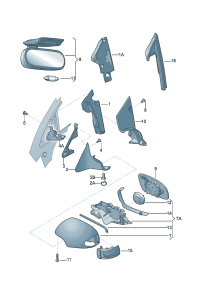 1C1857508AC-Cover, outer mirror For automobile belt electronics Outside mirror warmer Yes.   Clearan