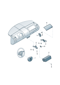 1C0880204E-Air bag unit (Co-pilot position) **Install now only * * **Order when ordering * *