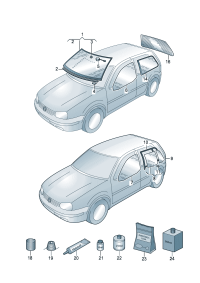 1J0845011AF-Windshield (laminated glass), Band vin Windowed   For vehicle models with rain sensor