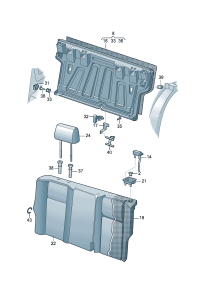 18G886920A82V-Headrest assy Guide, titanium (black)