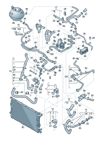 5N0121086D-Coolant hose Coolant-transmission oil Distributor coolant pipe)