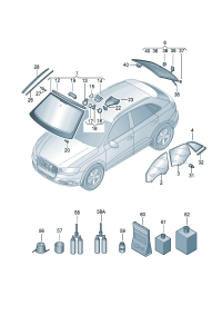 8UD845099BNVB-W/strip windshield (Laminated glass) (not pre-treated)