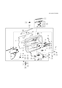 84776726-Garnish, r. fr. side door (standard leather armrest: insert urethane/thermoplastic polyolefin: ashle