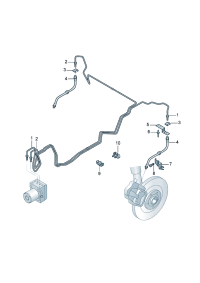 8WD614726H-From the hydraulic system to the brake hose Tube, brake  D-10.04.2017 -09.09.2019