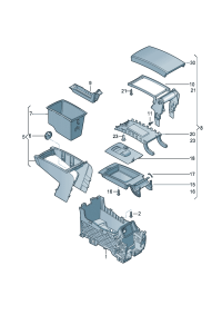 3C0864211BLB3-Armrest (upper fitting) Joint use position: (natural brown)
