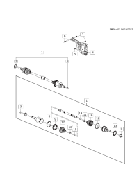 84889197-Shaft (incl. 2,3, 8-15), front drive
