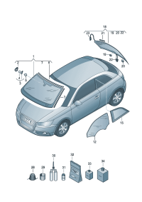 8X0845099A-Window, windshield D  -30.11.2012